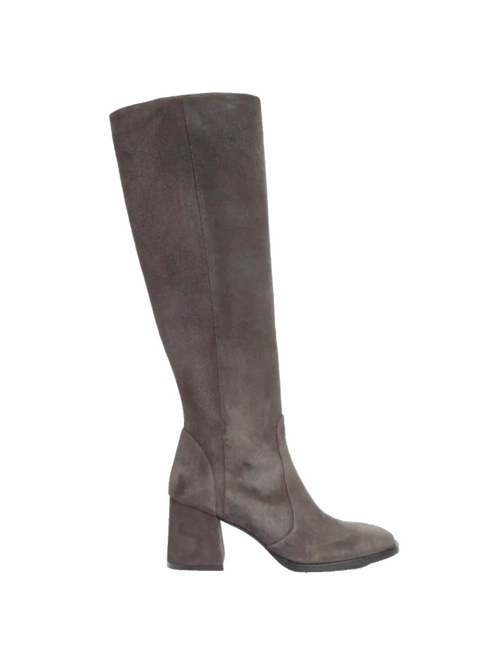 $850 STUART WEITZMAN NOLA GREY SUEDE KNEE HIGH BOOT BLACK SQUARE 10 (PD14)